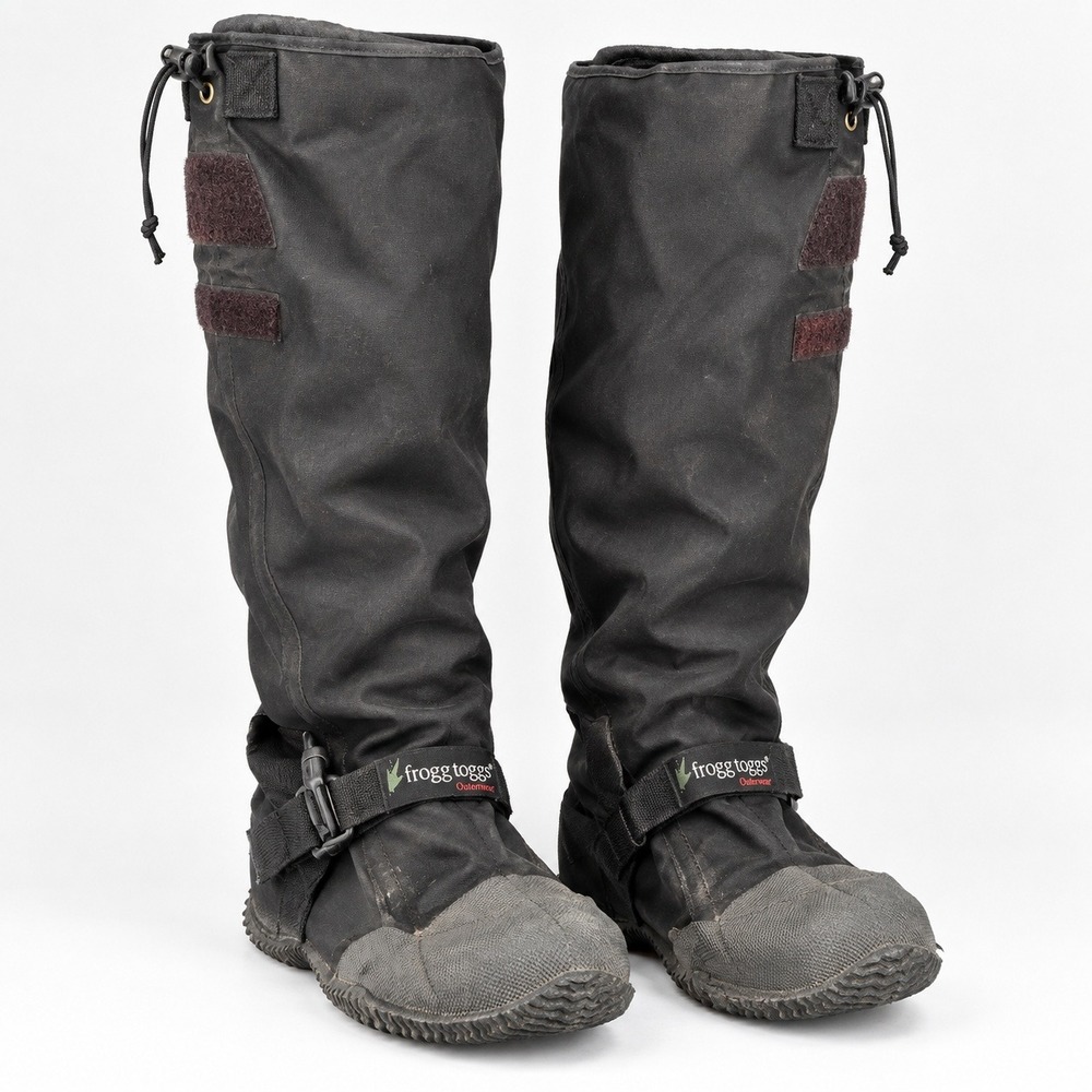 Frogg Toggs Men's Size 10 Knee High Wading Boots Steel Shank Black Fishing